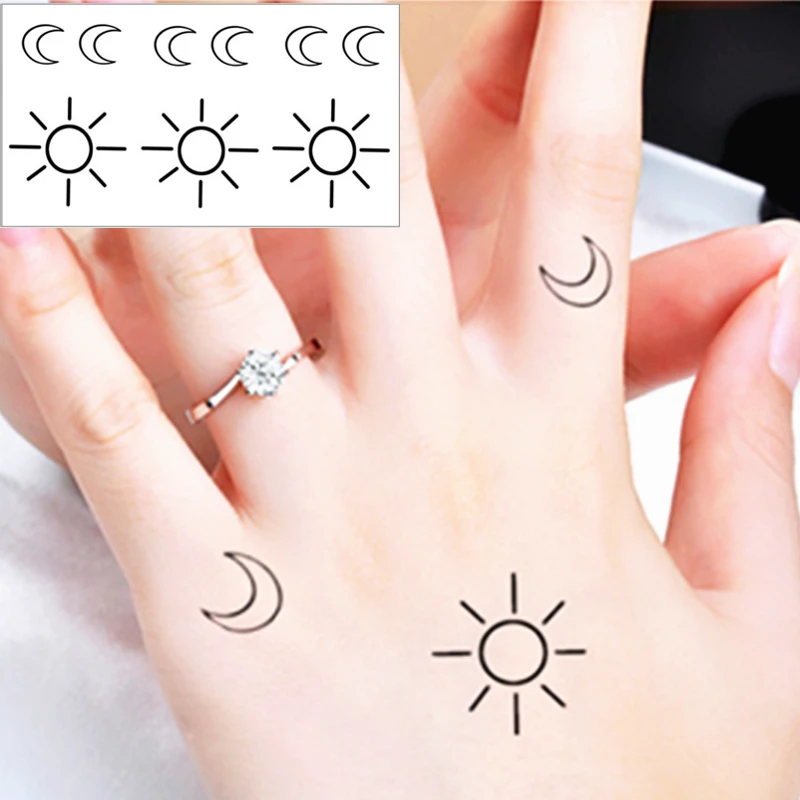 

SHNAPIGN 25 style Temporary Tattoo Body Art, Small Sun and moon Designs, Flash Tattoo Sticker Keep 3-5 days Waterproof 21*15cm