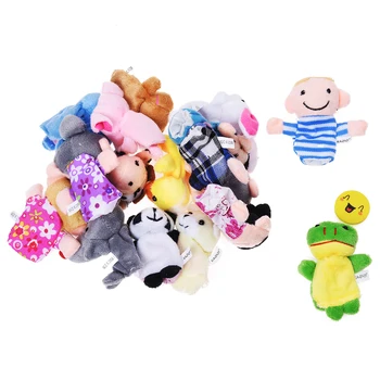

MACH Story Time Finger Puppets - 10 pcs Velvet Animal and 6 pcs Soft Plush Family Puppets With Bonus