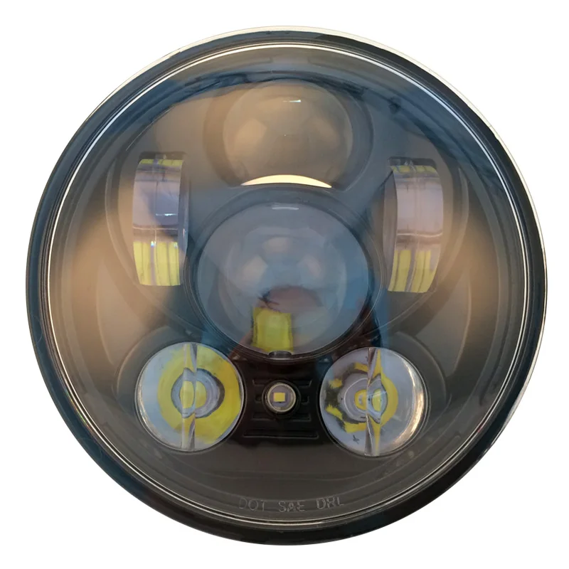 5.75" 5 3/4 LED Motorcycle Headlight Daymaker Black / Chrome Projector