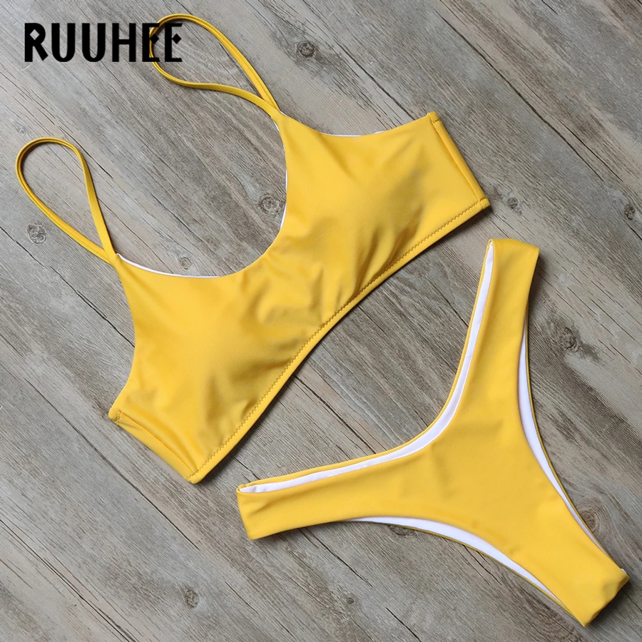 Бикини RUUHEE женский купальный костюм Бразильская пляжная одежда комплект бикини