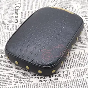 

Motorcycle Rear Fender Rivet Crocodile PU Leather Style 8 Suction Cups Seat Cushion Solo Seat Cover Pillion Pad Seat for Harley