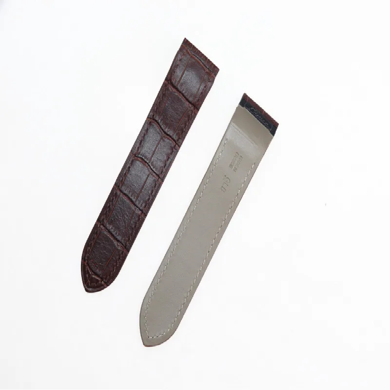Cardioid 23/24. 5 мм коровья кожа ремешок для KDY-SANTOS серии для мужчин качественный ремешок мягкий браслет для часов для santos наручный браслет - Цвет ремешка: Brown With Silver