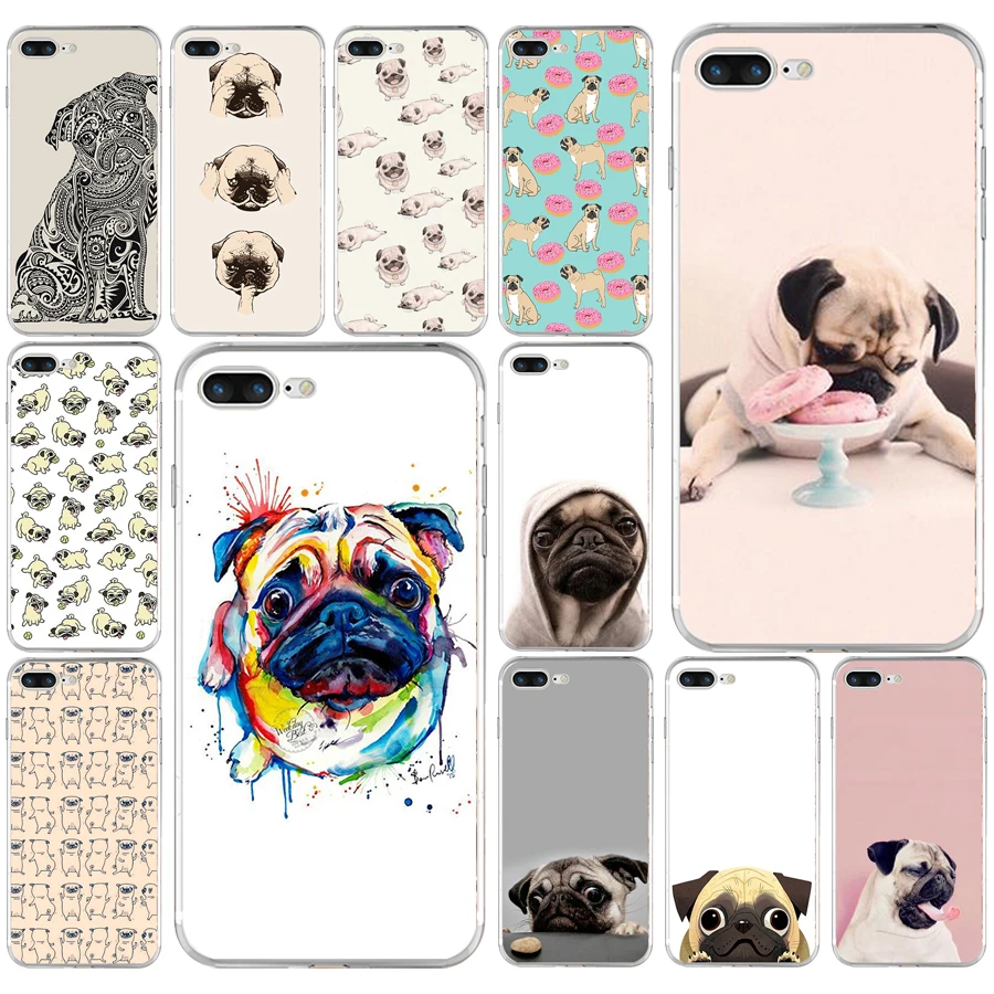 186AQ I love pugs dog animal Мягкий ТПУ силиконовый чехол для Apple iPhone 6 6s 7 8 plus чехол|Бамперы| |
