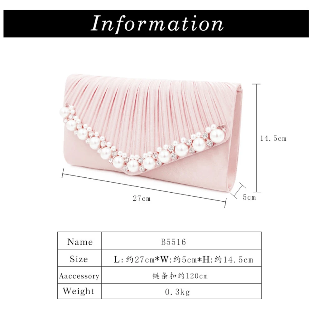 LJL-Pearl Bijou вечерние сумки клатч сумка женская, розовая