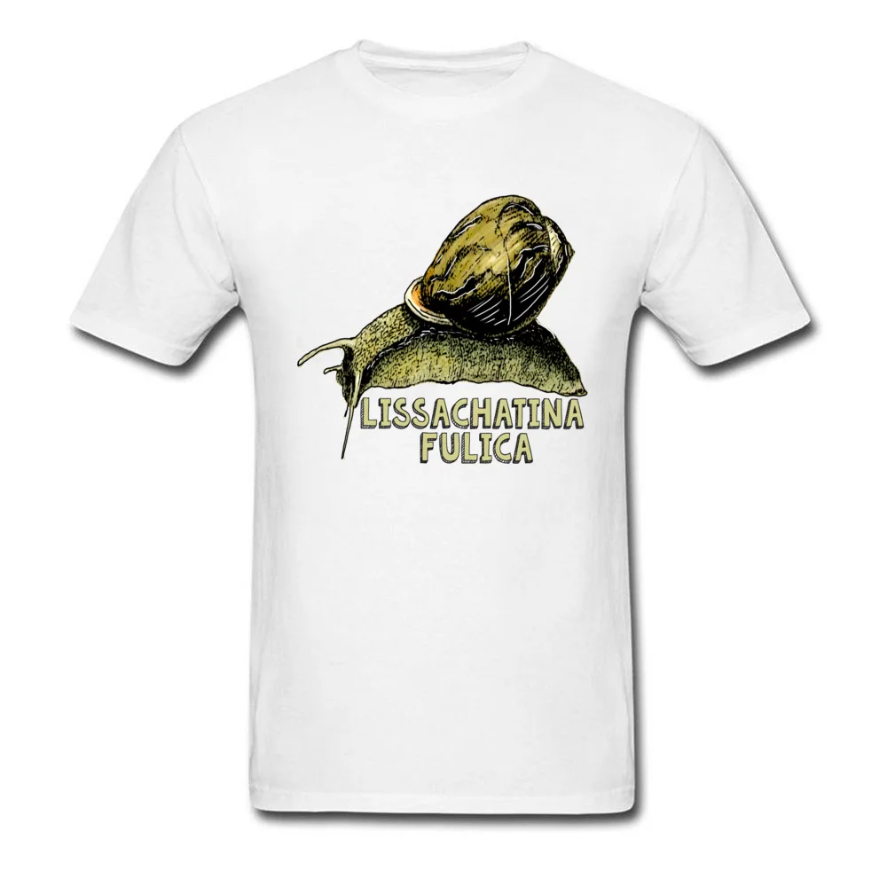Design Personalized Tops Tees Short Sleeve for Men 100% Cotton Father Day O Neck T Shirts Slim Fit T Shirts Funky Giant African Land Snail by EncycloArt Mollusk Pet white