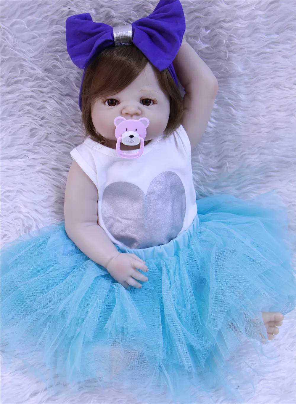 Полностью тело силиконовые куклы reborn 2" Bebe Принцесса возрожденная менина de silicone menina 55 см дети bathe игрушка кукла