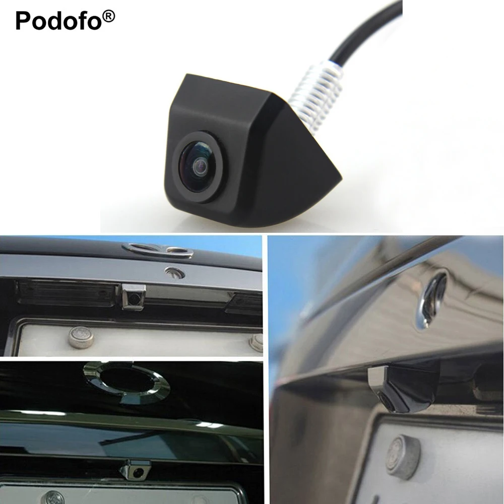 

Podofo Car Rear View Camera Plastic Body Car Rearview Camera Car Park Monitor 170 Degree Mini Car Parking Reverse Backup Camera