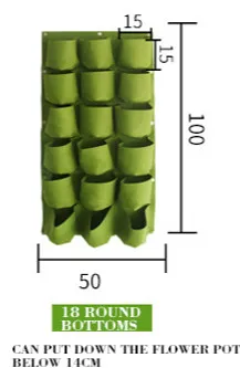 VOZZISOUE Горячая стена Висячие посадки бонсай сумки садовый горшок 9/18/25/36/49/56/64/81 карманы Verticale Tuin зеленые растут сумки - Цвет: A18 pockets 50x100cm