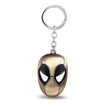 

12pcs/lot Anime Deadpool Keychain Mask Pendant Keychain Pendants Keyring Cosplay Men Jewelry Llavero Holders HSIC10621