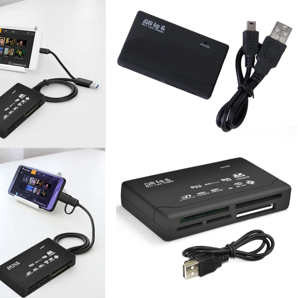 Все в одном 1 устройство чтения карт памяти USB Внешний SDHC SD Мини Micro M2 MMC XD CF MS |