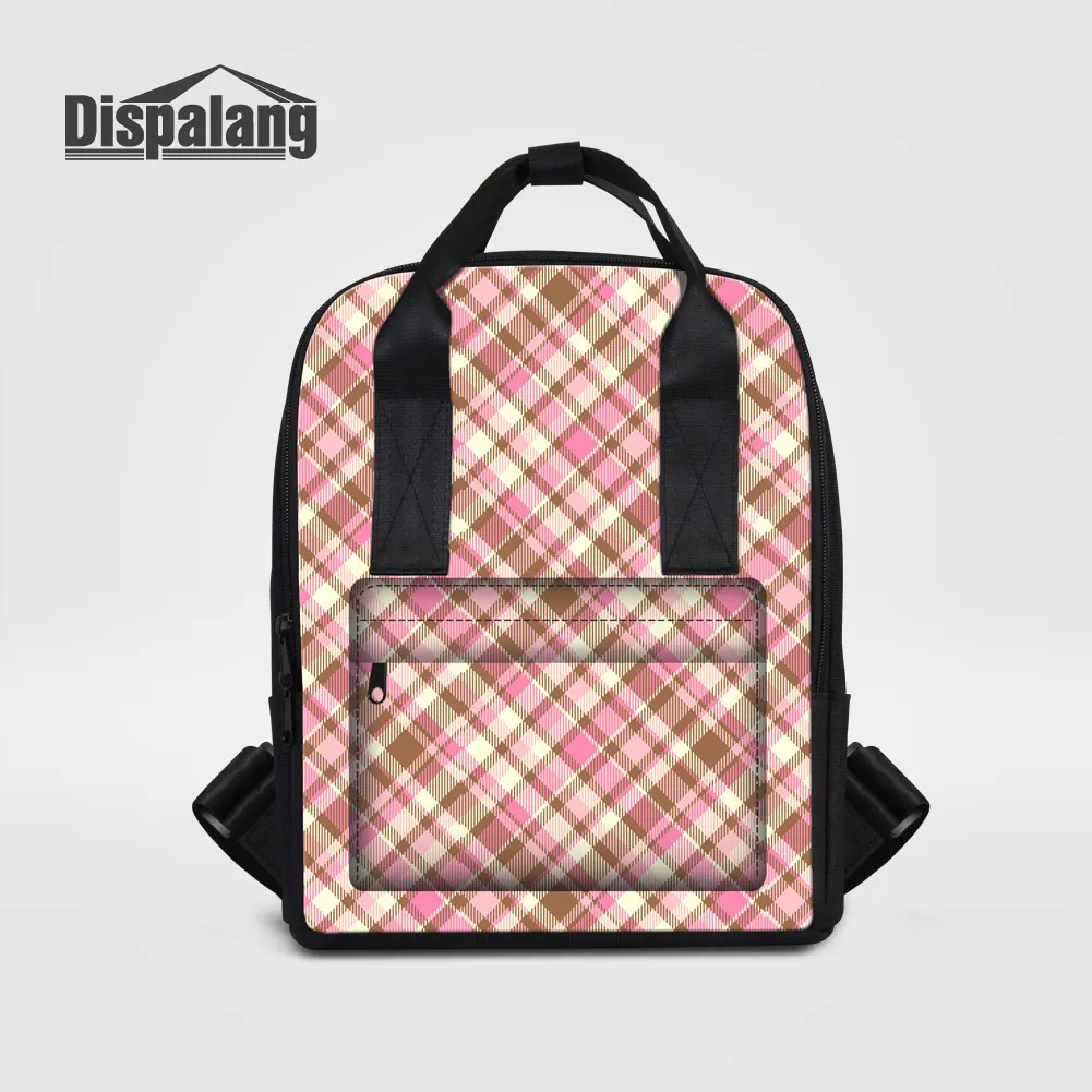 Dispalang Fashion Mummy Maternity Backpacks Plaid Patterns Women Travel Shoulder Bags Vintage Stroller Outdoors Shopping Bagpack