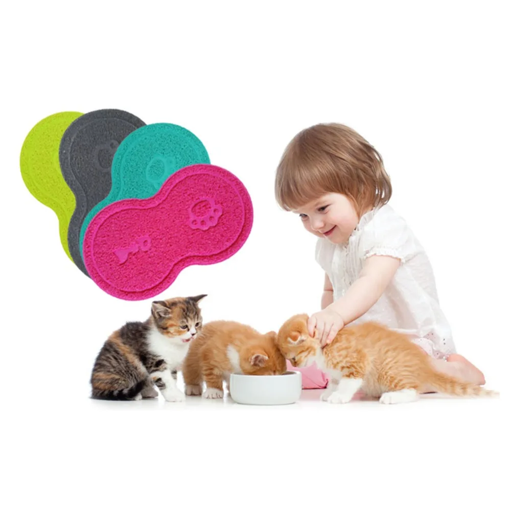 

2017 Pet Dog Puppy Cat Feeding Mat Pad Cute PVC Bed Dish Bowl Food Water Feed Placemat Wipe Clean Pet Supplies Durable 4Color