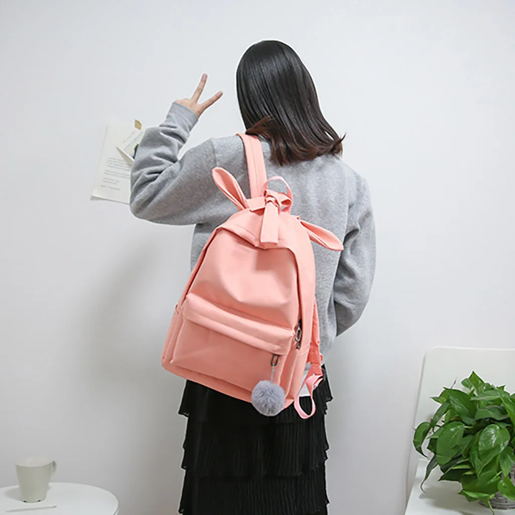 Модный Женский Повседневный красивый простой Нейлоновый однотонный рюкзак для студентов, рюкзак для пар mochila feminina 50