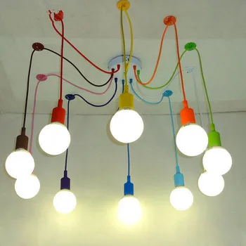 

Colorful Pendant Lights Creative DIY Multi-colored Silicone E27 Pendant Lamps Home Decoration Lighting For Restaurant 12 Colors