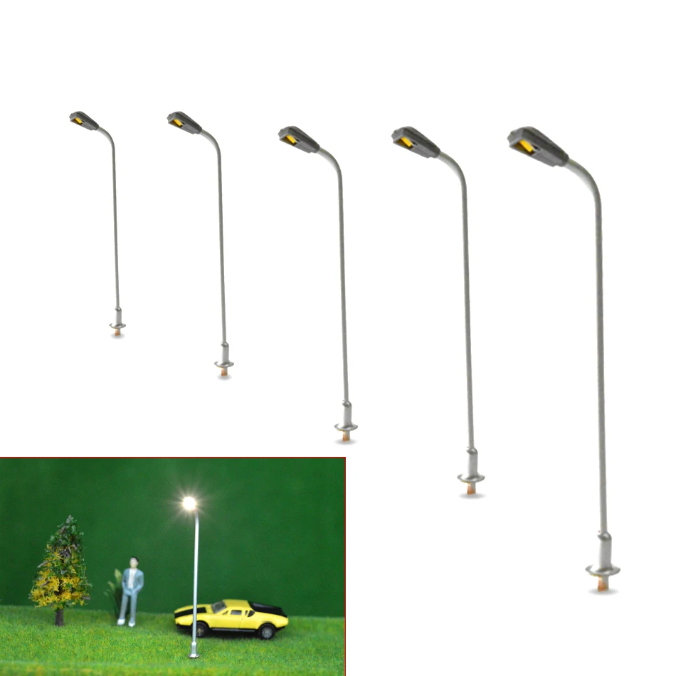 

4.5cm Scale 1:200 Architectural Model Copper Light For Model Layout Copper Street Lights with Wires and LED bulbs.