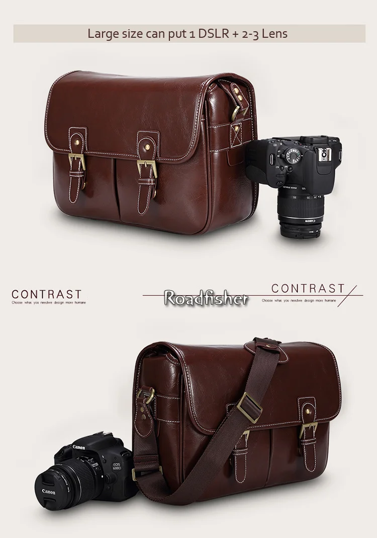 Camera leather shoulder bag 115-10