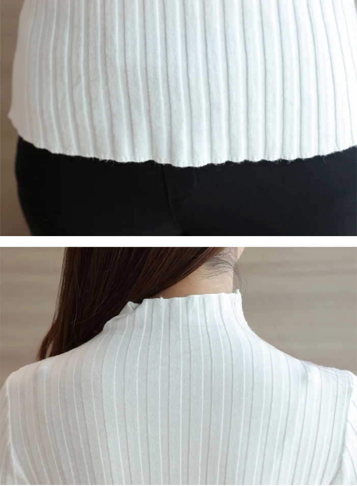 Tee Shirt Femme 2018 Autumn Winter Turtleneck Tshirt Women Knitted Super Stretch Women Clothes Top Fashion Feminina blusa