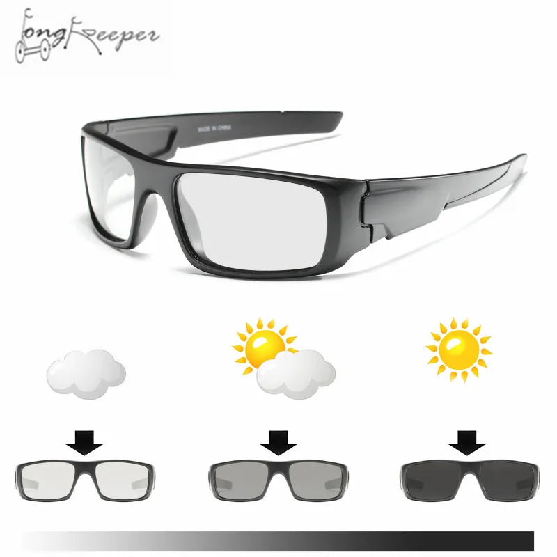 2018 Cycling Photochromic Polarized Sunglasses Driving Chameleon Discoloration Sun Glasses for Women Men oculos de sol masculino