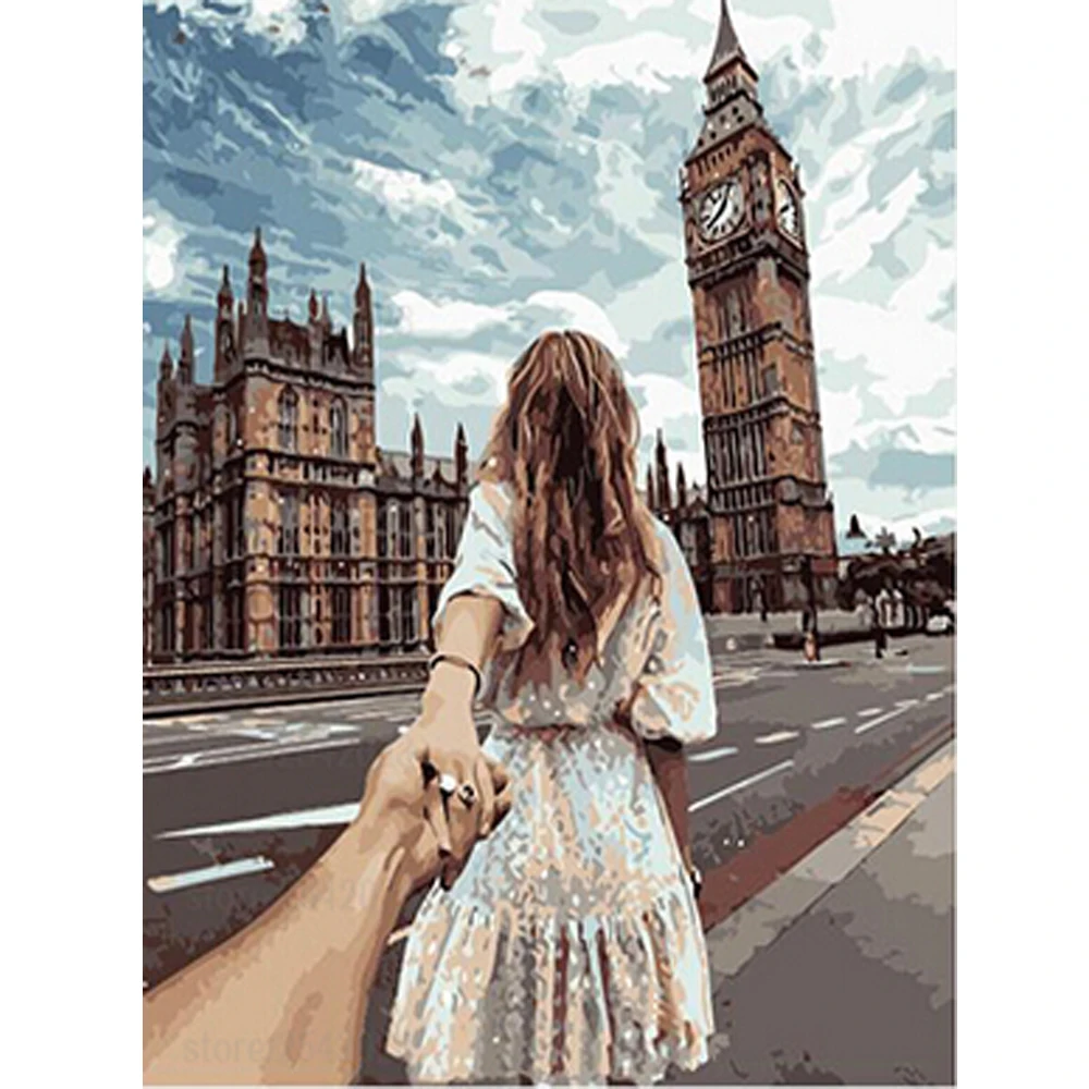 

BAISITE Frameless DIY Oil Painting Pictures By Numbers On Canvas Wall Pictures Wall Art For Living Room Home Decoration e875