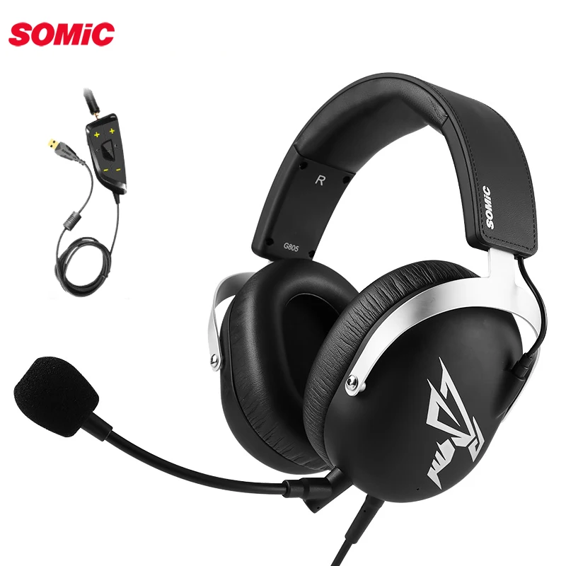 Somic G805 PS4 Gaming Headset 7.1 Virtual 3.5mm or USB Wired PC Stereo Earphones Headphones with Microphone for Xbox Laptop