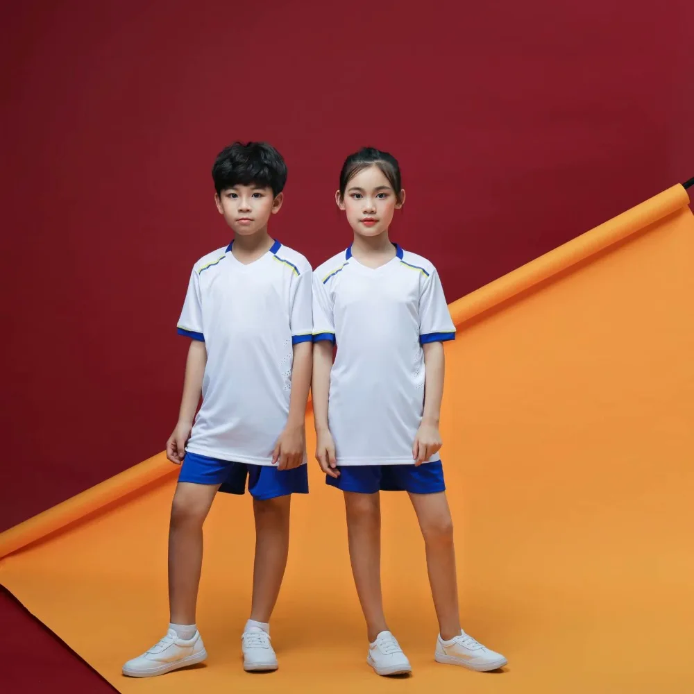 2019 Summer Football Soccer Jersey Kids Sportswear Tracksuits Soccer Uniform Jerseys Set Survetement Football Uniform Breathable