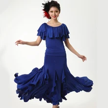 New Modern Ballroom Dance Dress Short Sleeves Sexy Women Modern Dance Dress Ballroom Waltz Tango Dance Wear