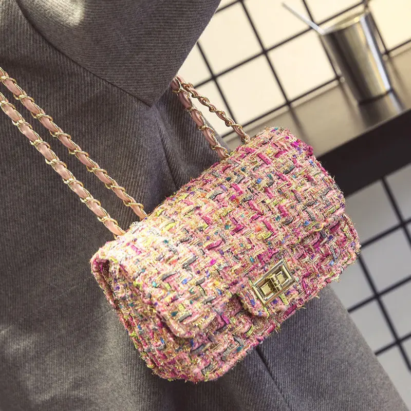 

Autumn and winter new women 's bag wild gold fashion lock chain bag shoulder