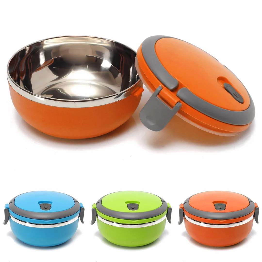 

Mayitr Stainless Steel 650ML 1Layer Thermal Insulated Box Bento Food Container Ecofriendly Picnic Food Box 3 Colors