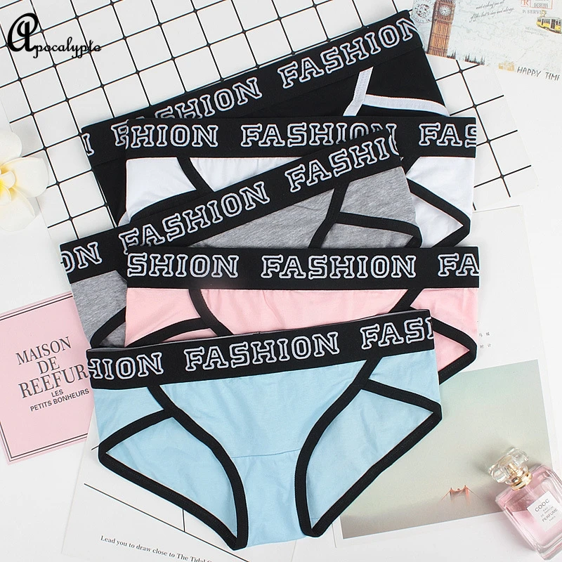 

Plus Women's Pants Large Sizes Sport Underwear Women Ladies Panties Letter Waist Cotton Briefs Lingerie Grils Letter Broad Sides