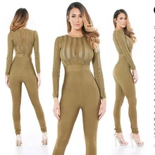 ; Новинка; обувь в стиле знаменитостей взлетно-посадочной полосы спортивные костюмы на помочах, Комбинезоны женские полосатые длинные рукава Полная длина плетением в стиле пэчворк женские костюм для вечеринки