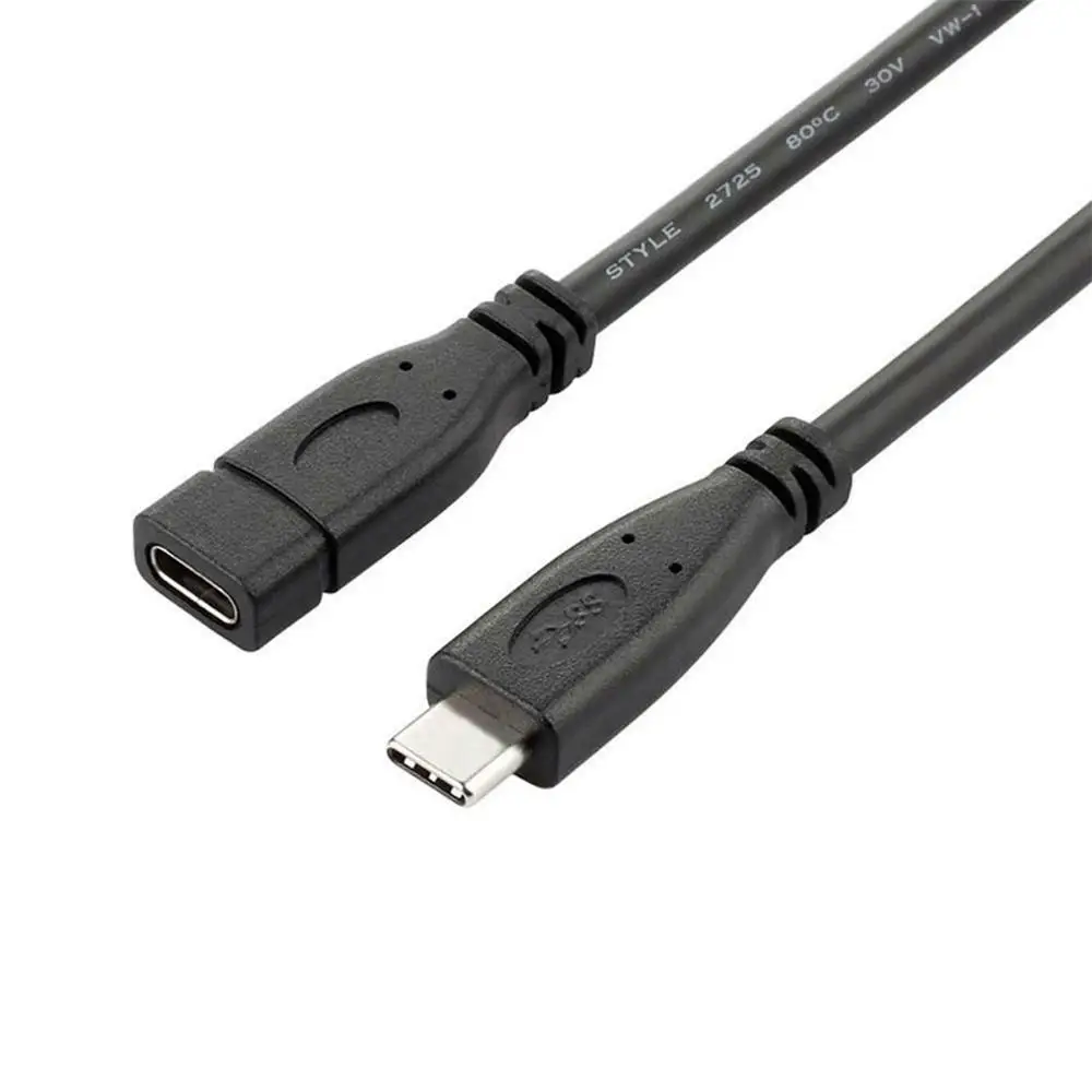 Удлинительный кабель usb type C, кабель USB 3,1 для передачи данных и видео, USB-C, Штекерный и гнездовой, удлиняющий провод, удлинитель, разъем 0,5 м/1 м/2 м