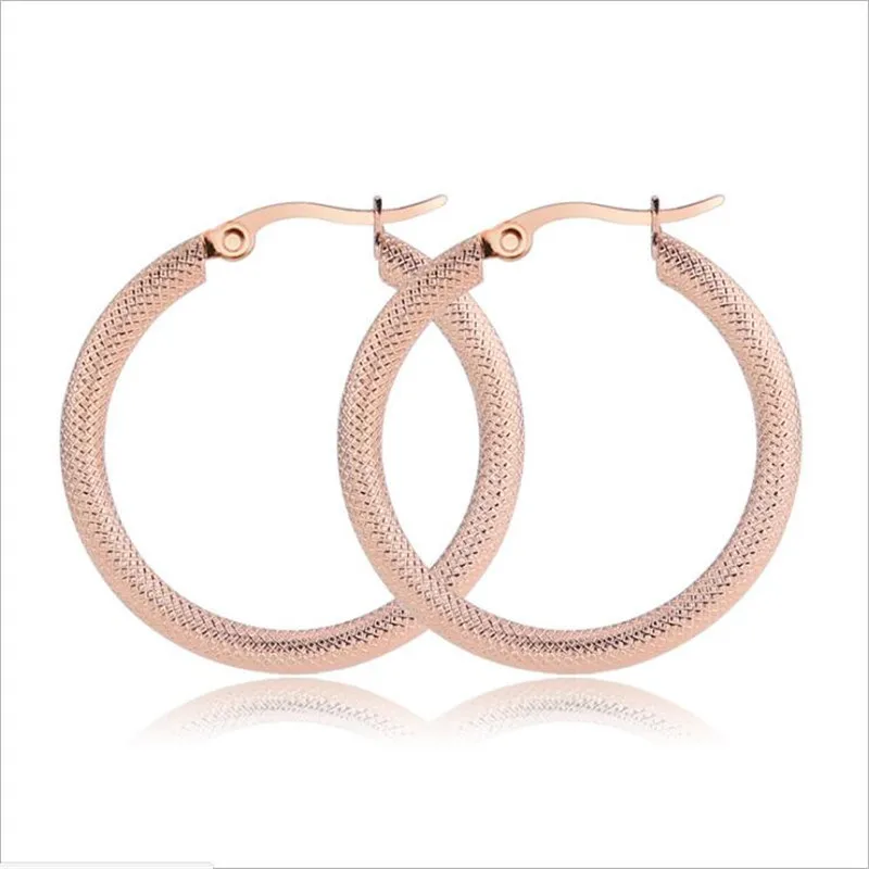 

316L Stainless Steel Hollow Hoop Earrings Vacuum Plating 20mm 30mm 40mm No Fade Allergy Free
