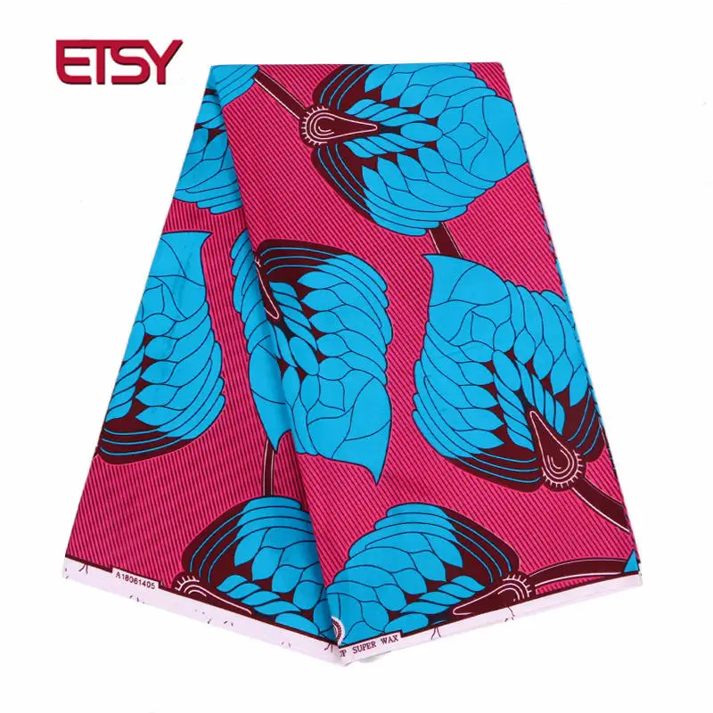 

100% Polyester Wax Prints Fabric ankara african wax print fabric Wax High Quality 6 yards African Fabric for Party Dress FP6118