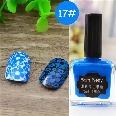 BORN PRETTY 15 мл Candy Colorss Nail Art Лак для стемпинга сладкий стиль поднос для маникюра печать лак для ногтей украшения - Цвет: 17