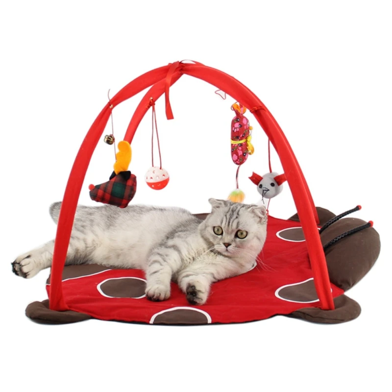 Pet Cat Training Bed Toys Mobile Activity Playing Bed Toys Pad Blanket