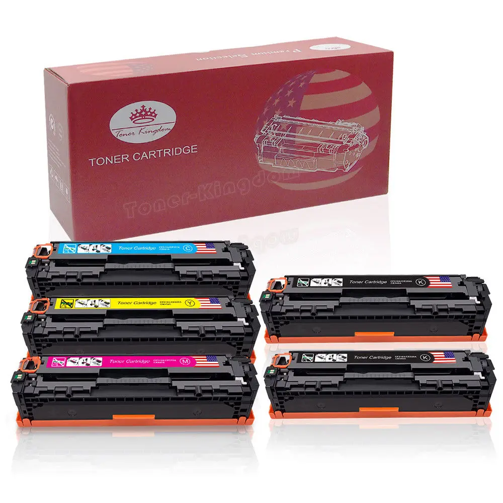 

TONER KINGDOM 5PK CE320A CE321A CE322A CE323A 128A Toner Cartridge For HP Laserjet CM1415fnw CP1525nw CM1415 CP1525n Printer