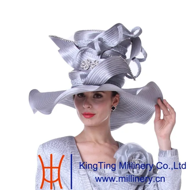Kueeni Women Church Hats For Wedding Mother Of Bride Silver Kueeni Women Church Hats For Wedding Mother Of Bride Silver Color Fashion Hat Match Suits