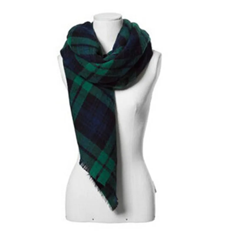 Autumn Winter Fashion Lady Plaid Square Scarf font b Tartan b font Stole Blanket Wrap Shawl