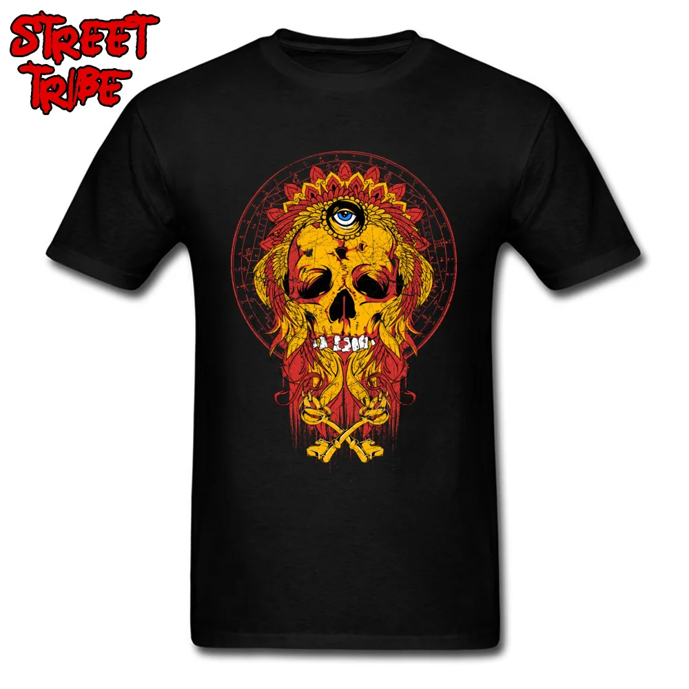 Buy Eye Skull Print Tops Tees Men T shirt Mens Black