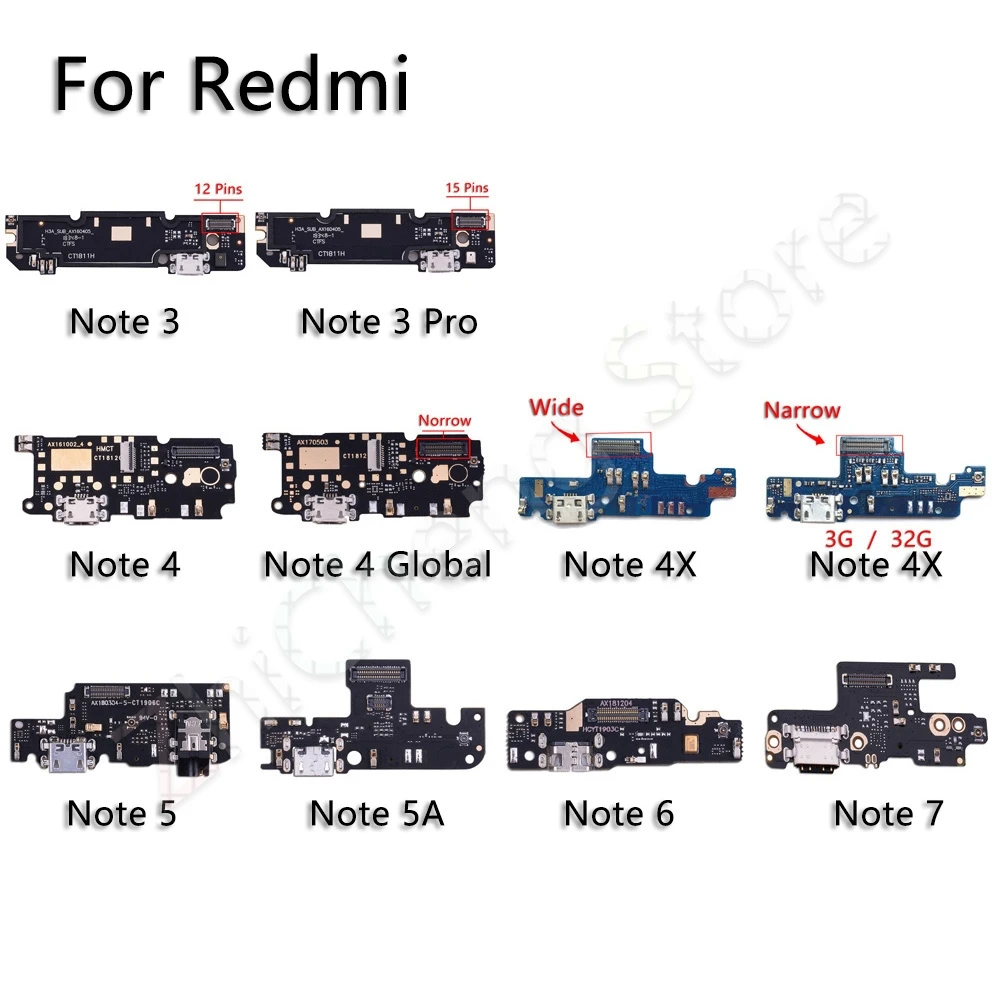 

USB Date Charging Port Charger Dock Connector Flex Cable For Xiaomi Mi Redmi Note 4 4A 4X 5 5A 6 7 Plus Pro Global Original