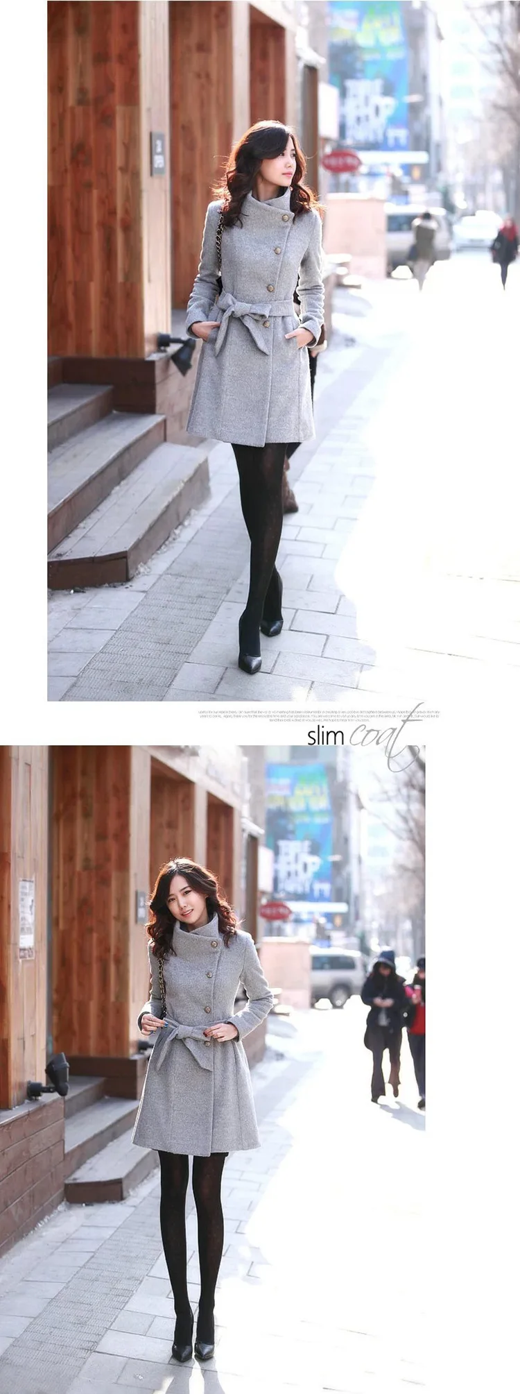 Outono e Inverno para Mulheres Coreana do Longa Seção do Cabolsa Colarinho de lã Gola do Cabolsa Revestimento das Senhoras da Moda Novas Versão Fino 3 colarinho de lã gola do casaco revestimento das senhoras da moda