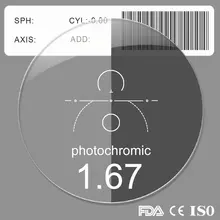 1.5 1.61 1.67 1.74 Photochromic progressive transition lenses no line bifocals free form