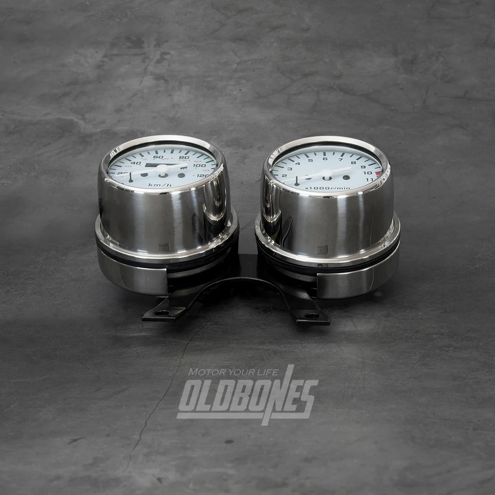 OLDBONES Кафе Racer Универсальный ретро мотоцикл механический одометр Высокое качество спидометр и двигатель скорость инструмент