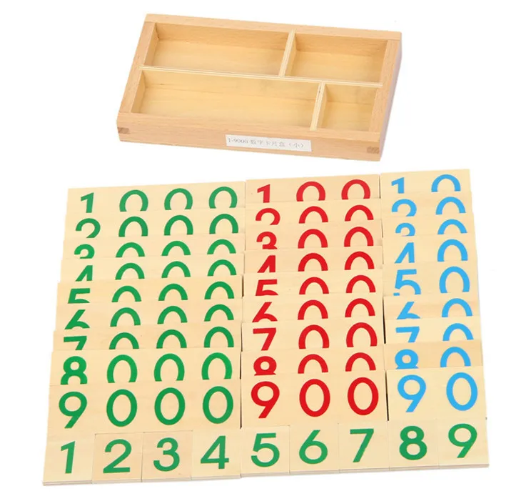 

Baby Toys Montessori Math Toy Small Digital Wooden Cards with Box (Nmuber 1-9000) Educational Early Learning Toys Child Gift