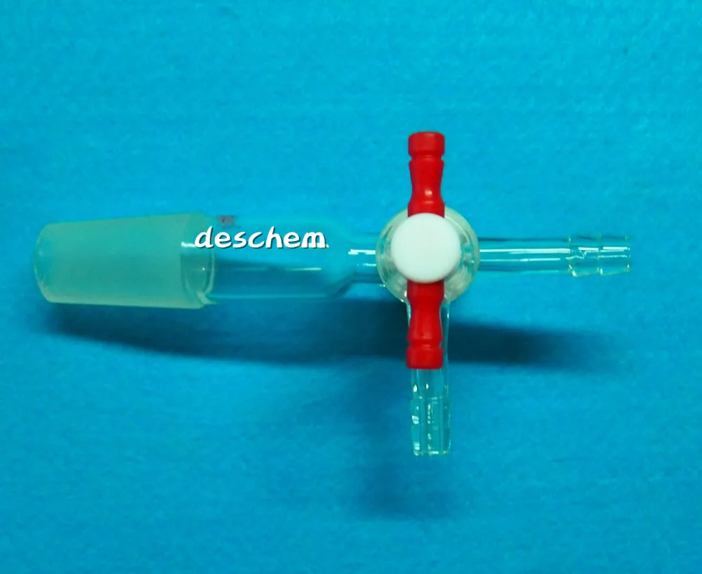 Лабораторный стакан, 3-Way, запорный кран ptfe, 24/40 трехполосный адаптер управления потоком