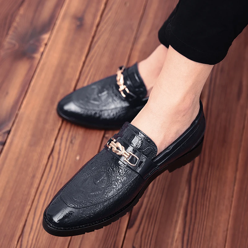 

GUDERIAN Business Formal Dress Shoes Slip On Elegant Suit Shoes Pointed Toe Leather Shoes For Men Oxford Chaussure Mariage Homme