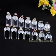 3 компл./лот черно-прозрачный Круглый акриловый подставка для демонстрации колец кольцо держатели ювелирный Дисплей органайзер, подставки для демонстрации 7 шт./компл