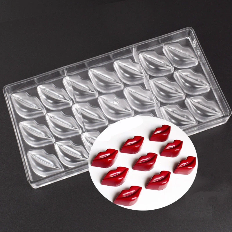 1PC DIY Lip Mouth PC Mould Polycarbonate Hard Plastic Candy Making Chocolate Mold