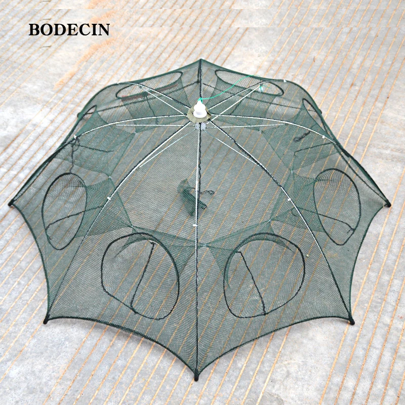 8 Hole Fishing Net Folded Portable Hexagon Fish Network Casting Nets Crayfish Shrimp Catcher Tank Trap China Cages Mesh Cheap (7)