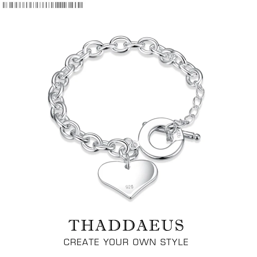 

Heart Women Charm Bracelet With Toggle Clasps,Silver Plated Link Chain Wan Heart Brand Bracelet Career Gift